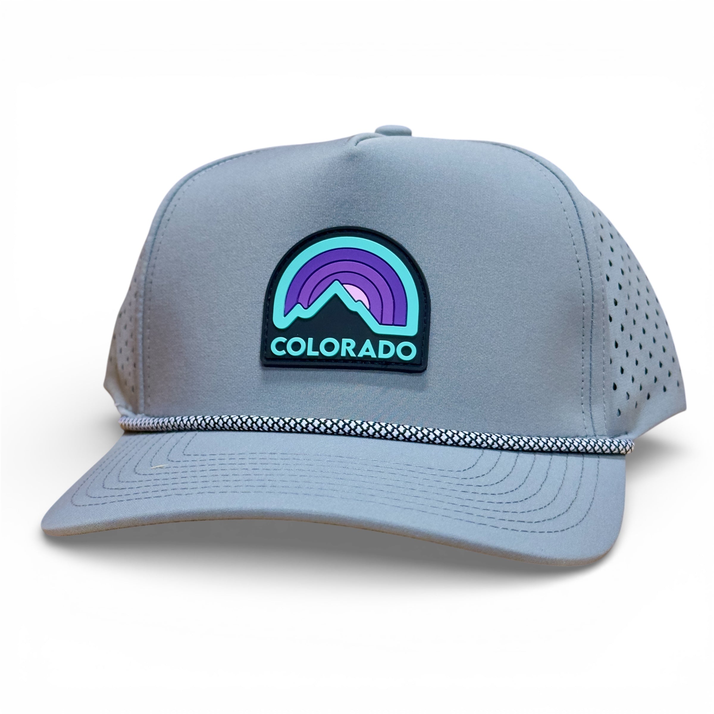 Colorado Summit 5 Panel Laser Mesh Hat - Grey