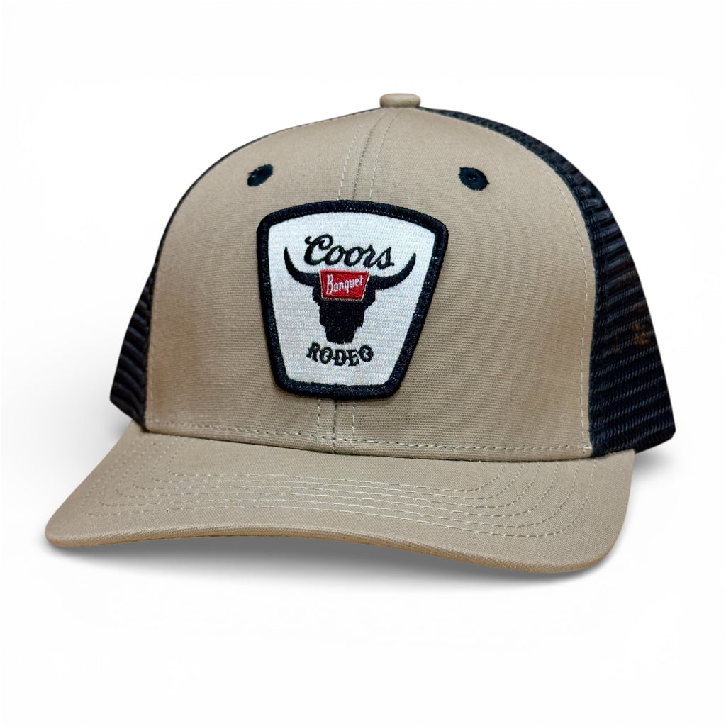 Coors Banquet Rodeo Mid Profile Six Panel Mesh Hat - Gravel/Beige